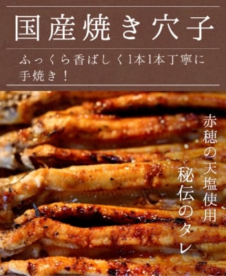 国産焼き穴子 ふっくら香ばしく1本1本丁寧に手焼き！赤穂の天塩使用秘伝のタレ